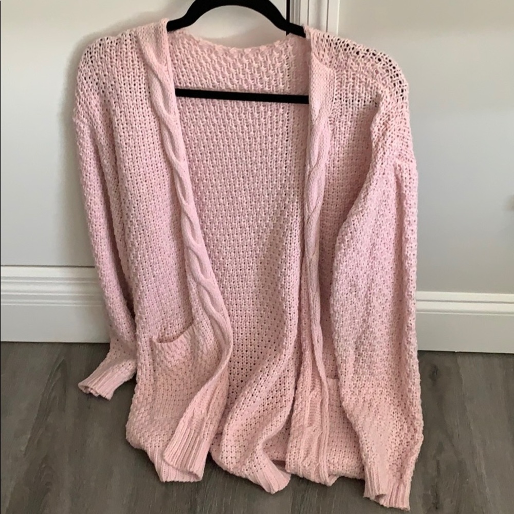 Pink oversized cardigan